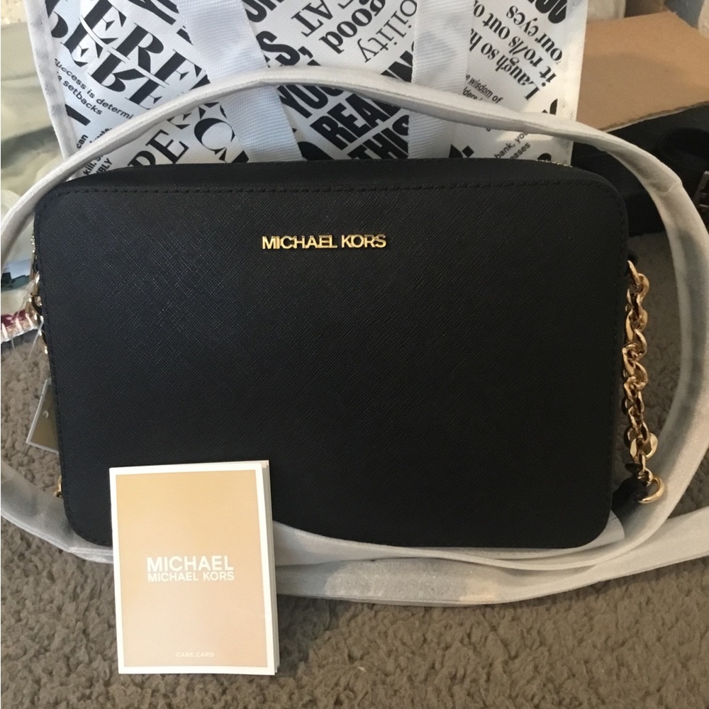 Michael Kors Large Jet Set Black Crossbody Bag